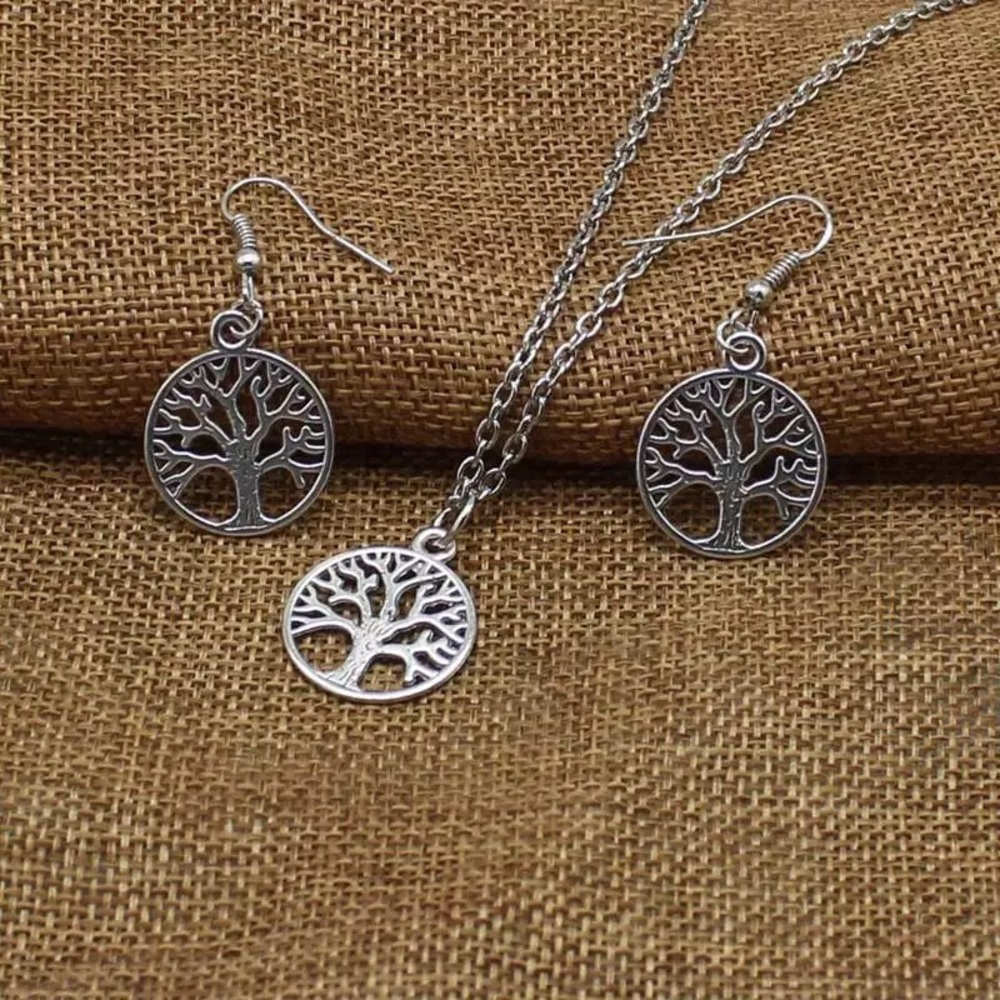 Tree of Life Earrings with Matching Necklace
